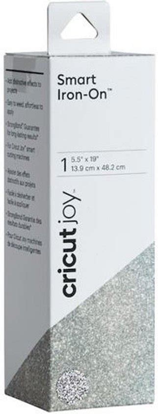 Cricut Joy Smart Iron-On 14x48cm (Glitter Silver); Auto-loads for continuous cuts without a cutting mat; Outlasts 50+ washes!*; For Cricut Joy™